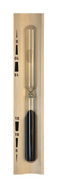 Zandloper 15min. zwart zand